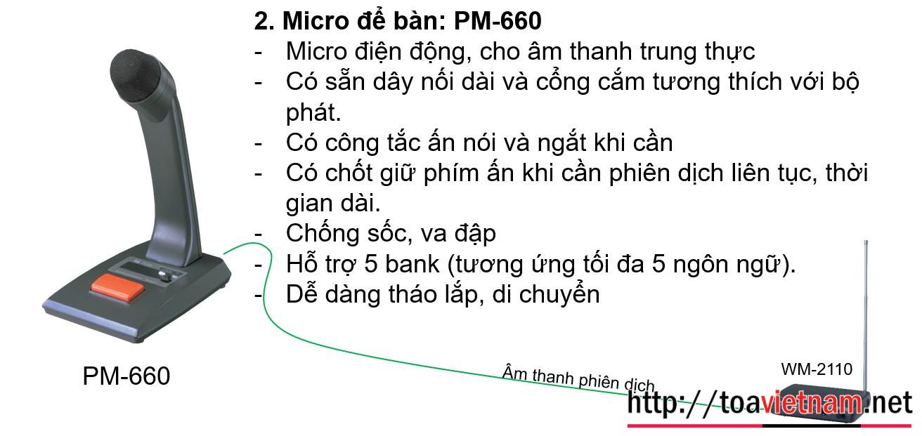 Micro để bàn cho phiên dịch viên
