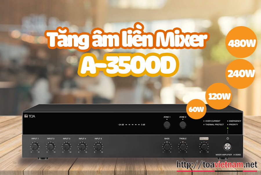 Giới thiệu dòng tăng âm TOA A-3500D hoàn toàn mới
