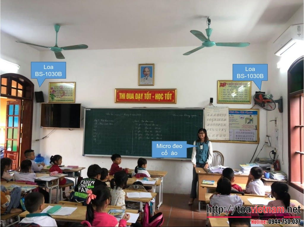 Bố trí loa trong phòng học