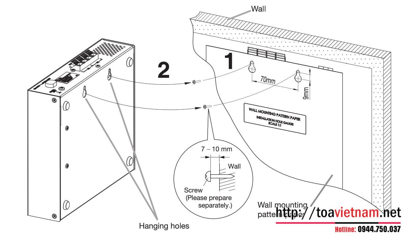 Lắp SA-60D-AS vào tường