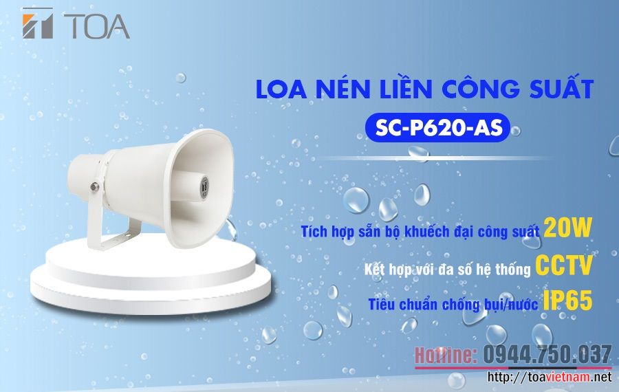 SC-P620-AS: Loa nén thông báo cho camera và hệ thống CCTV