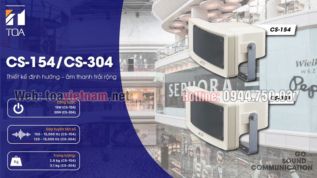 LOA CS-154 và CS-304: Thiết kế định hướng - âm thanh trải rộng