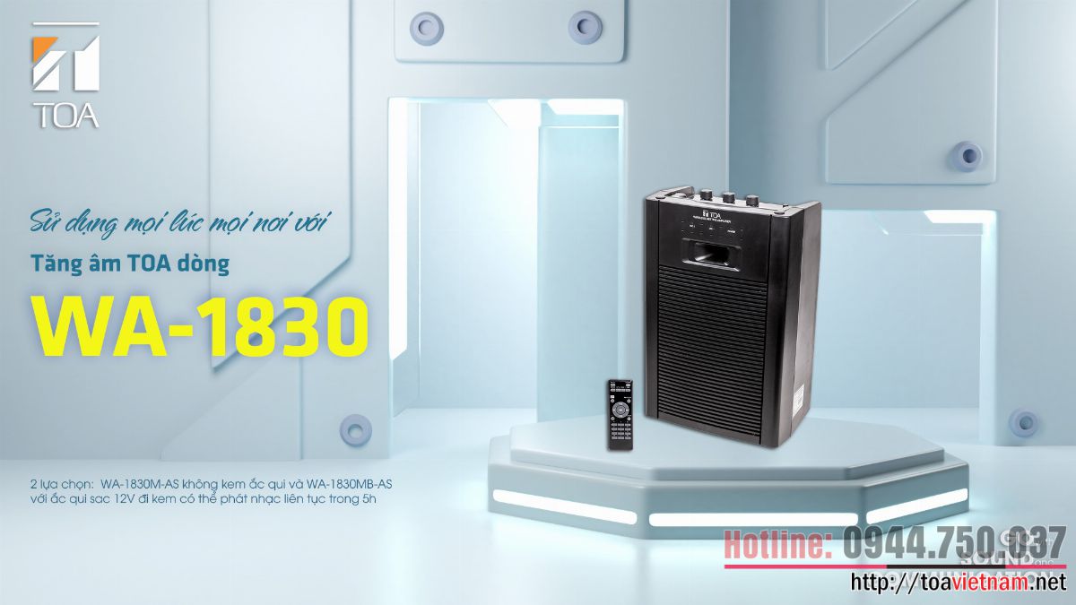Sử dụng mọi lúc mọi nơi với tăng âm di động TOA dòng WA-1830